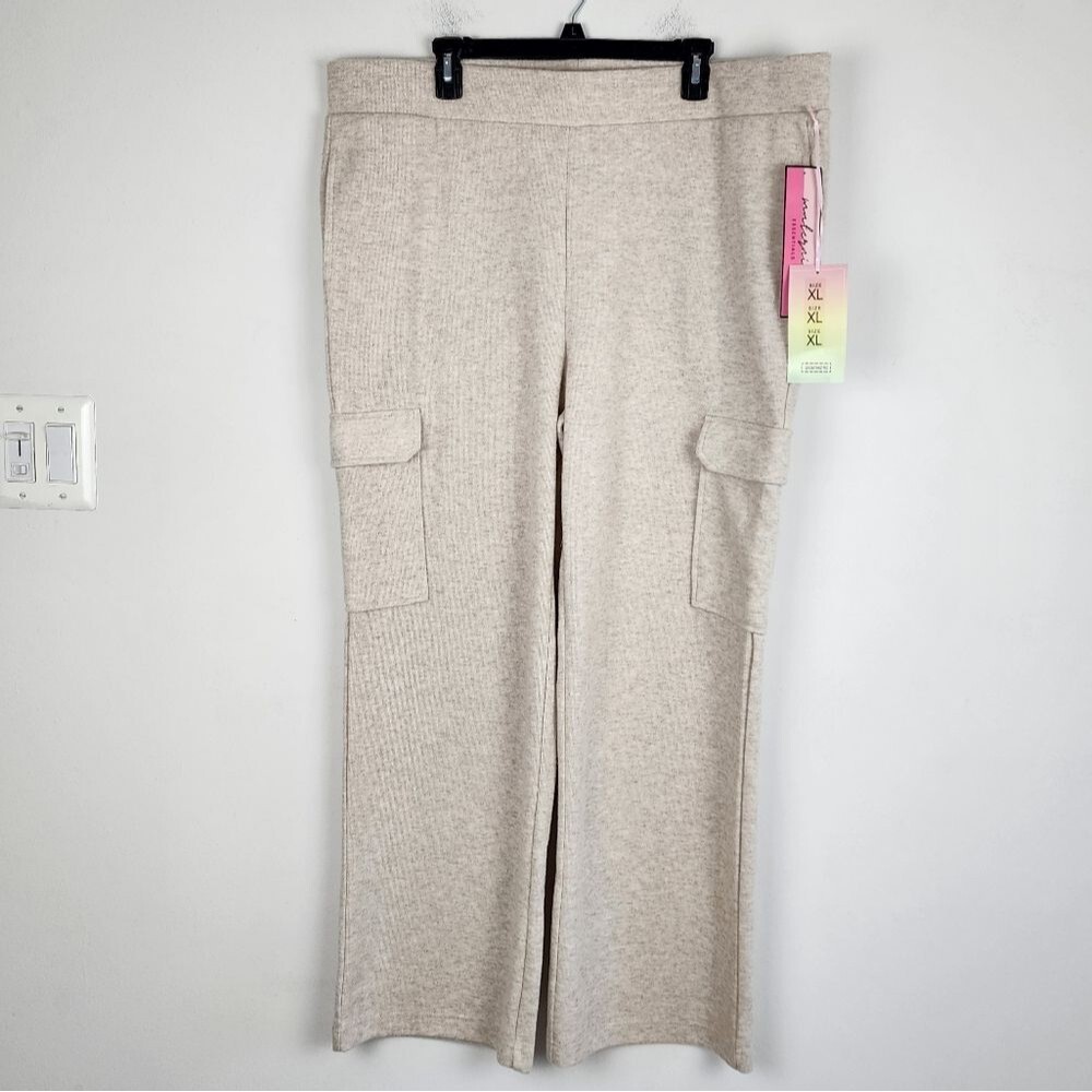 First Kick Maternity Sweatpants Cargo Pants Wide Leg Joggers Cream Size XL - Picture 15 of 15